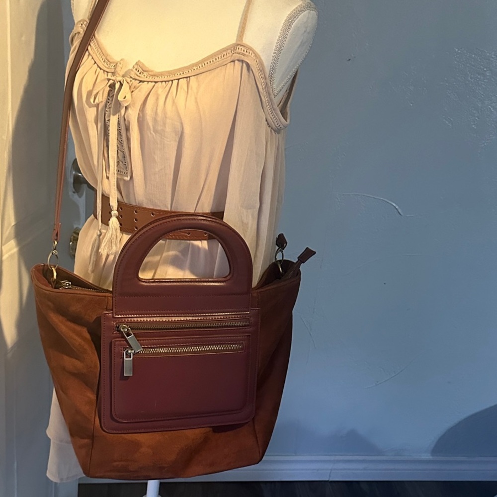 Faux Suede-Style Brown Bag – Soft Texture & Boho Charm - Picture 2 of 11